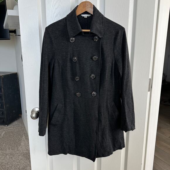 cabi gray double breasted coat womens large soft stretch jacket work casual fall - Picture 1 of 9